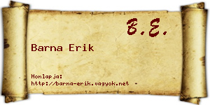 Barna Erik névjegykártya